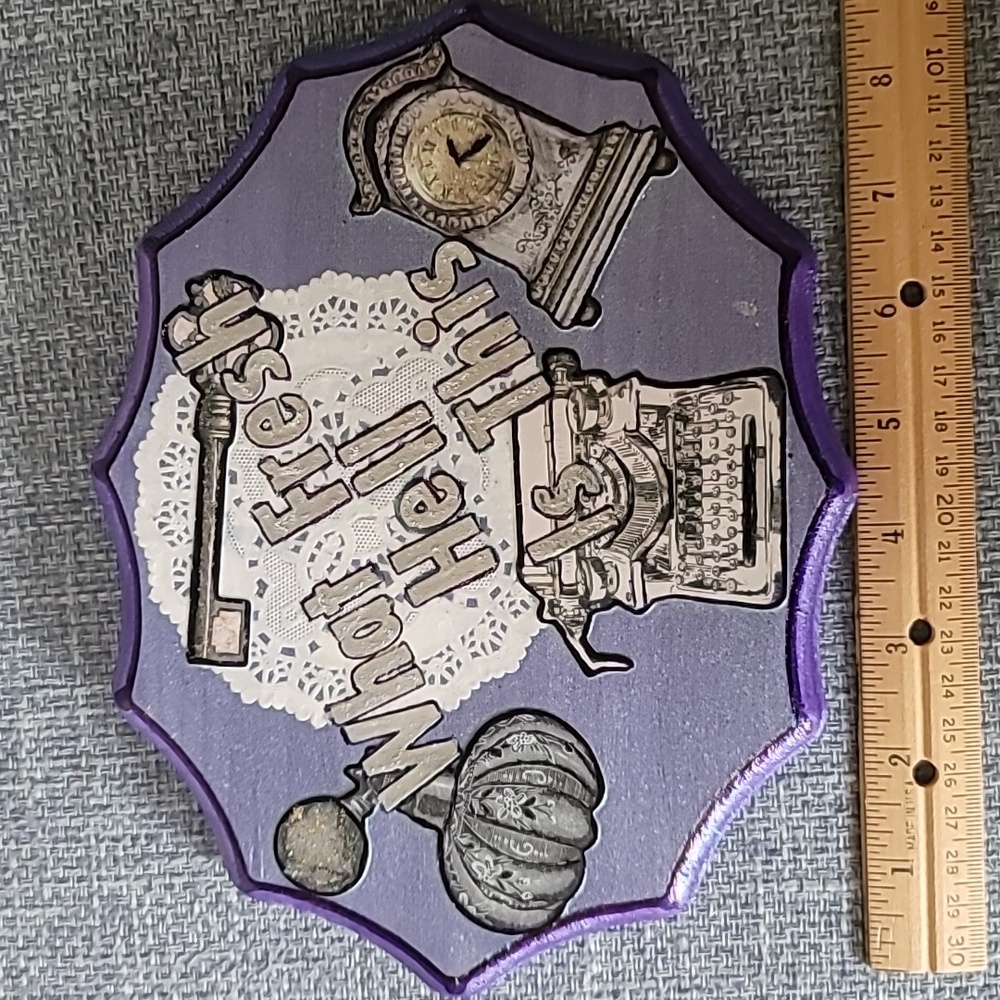 Purple Decorative Wall Plaque. 'What Fresh Hell Is This'